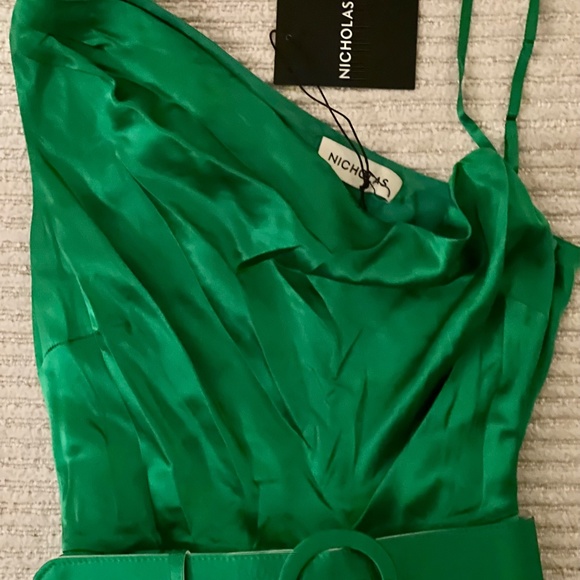 NICHOLAS silk green Vera jumpsuit Size 0 Retail $595 - Picture 5 of 7